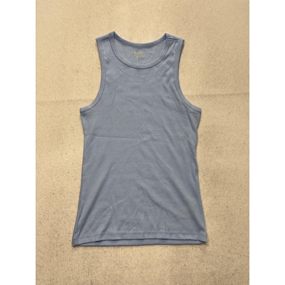 No Boundaries Tank Top Juniors S Blue Round Neck Ribbed Knit Basic Stretch 3R584